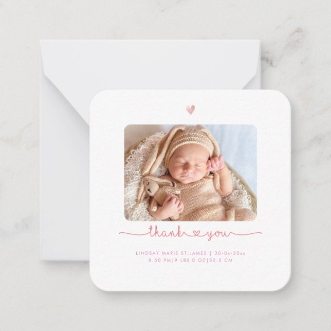 Babydusche Vielen Dank, dass Sie DIY Color Script  Mitteilungskarte (Vorderseite)