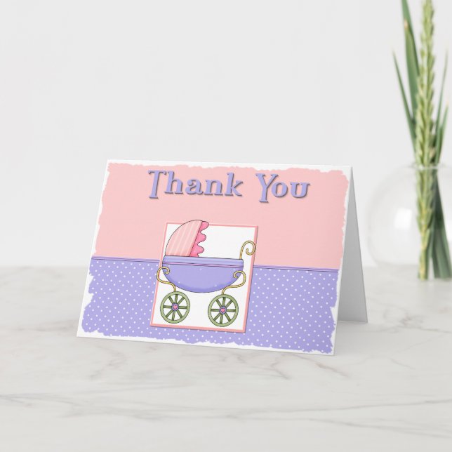 Babydusche Vielen Dank Hinweis Dankeskarte (Vorderseite)