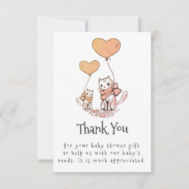Babydusche Vielen Dank Mama und Baby Cats & Balloo Dankeskarte