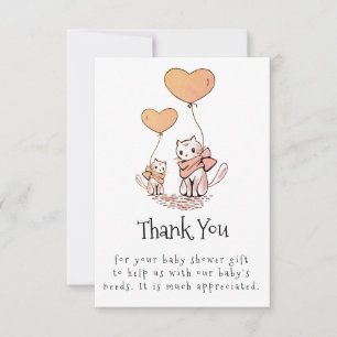 Babydusche Vielen Dank Mama und Baby Cats & Balloo Dankeskarte