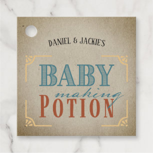 Babydusche Vintag Baby Maaking Pose Geschenkanhänger