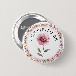 Babydusche von der Wildblume bis zur Blüte Rosa Button
