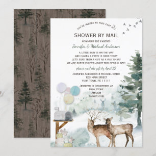 Babydusche von Mail Gender Neutral Woodland Bear Einladung