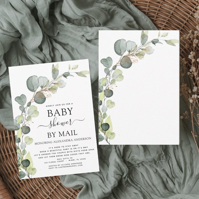 Babydusche von Mail Greenery Eucalyptus Einladung (Von Creator hochgeladen)