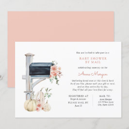 Babydusche von Mail Pink Floral Pumpkin in Mailbox Einladung