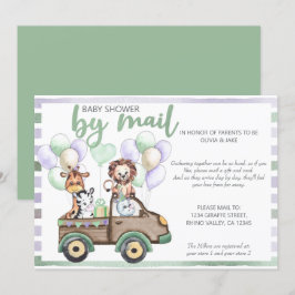 Babydusche von Mail Safari Truck und Niedlicher Ti Einladung