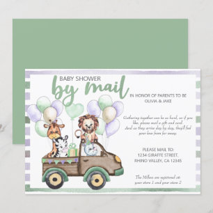 Babydusche von Mail Safari Truck und Niedlicher Ti Einladung