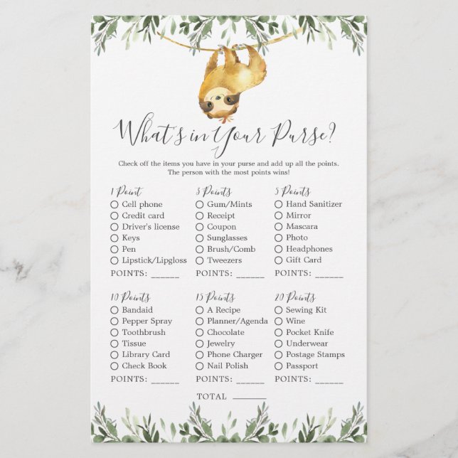 Babydusche von Sloth Animals Was ist in Ihrer Hand (Vorderseite)