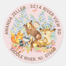 Babydusche von Woodland Animals Girls - Adressetik
