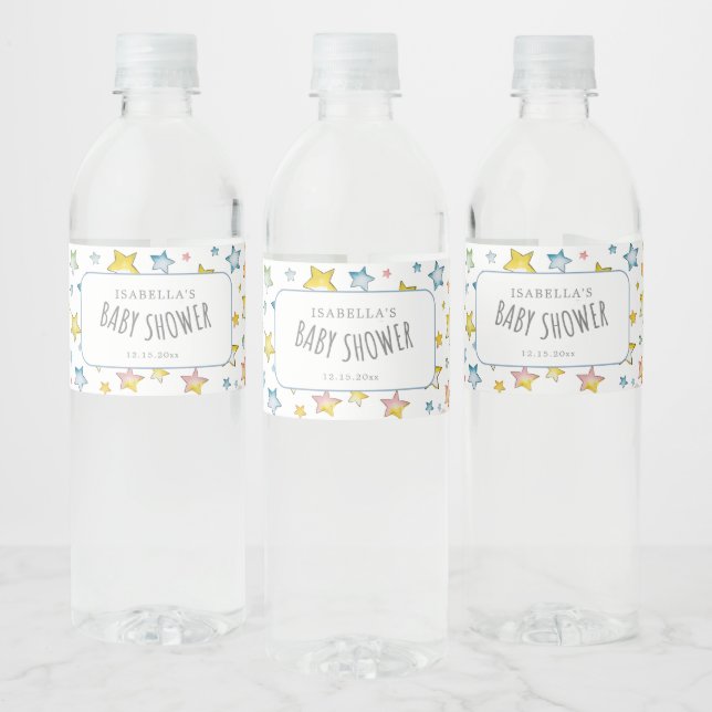 Babydusche Wasser Flasche Etikett für Mond und Sta (Flaschen)
