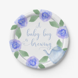 Babydusche Wasserfarbe Blumenbabys Braut Pappteller