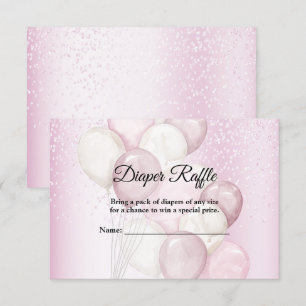 Babydusche Wasserfarbe Rosa Party Begleitkarte
