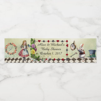Babydusche Wasserflaschen-Etikett, Alice Wonderlan