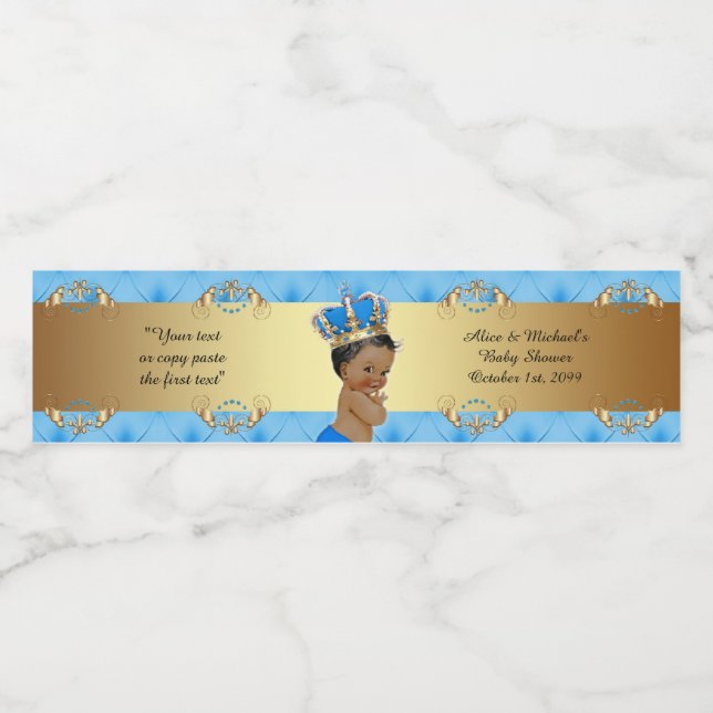 Babydusche Wasserflaschen Labels, Royal Baby Dusch (Einzelnes Label)