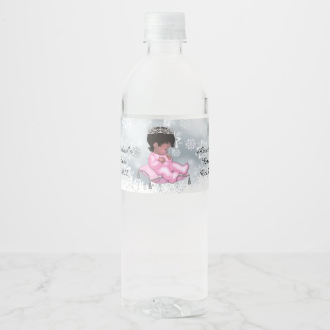 Babydusche Wasserflaschen Labels, Winter Wonderlan (Vorderseite)