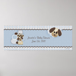 Babydusche Welpenbanner Poster