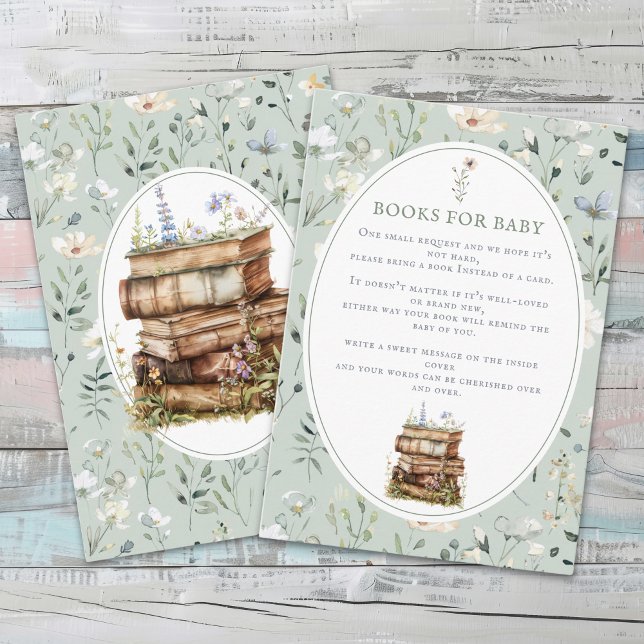 Babydusche Wildblume, bringen Sie ein Babybuch Begleitkarte (Von Creator hochgeladen)