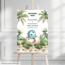 Babydusche Willkommenspender Dino Hatching Bald