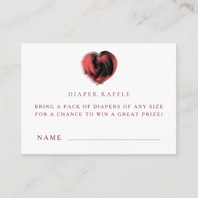 Babydusche-Windeln-Raffelkarten Begleitkarte (Vorderseite)