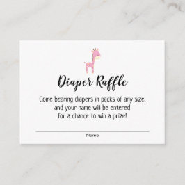 Babydusche Windeln Raffelkarten mit rosa Giraffe Begleitkarte