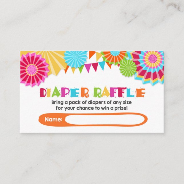 Babydusche Windeln Raffle Card Fiesta Mexican Begleitkarte (Vorderseite)