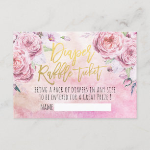 Babydusche Windeln Raffle Ticket Bohemische Blume Einladung