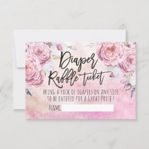 Babydusche Windeln Raffle Ticket Bohemische Blume Einladung
