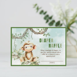 Babydusche-Windeln-Umschließkarte für Affen Begleitkarte