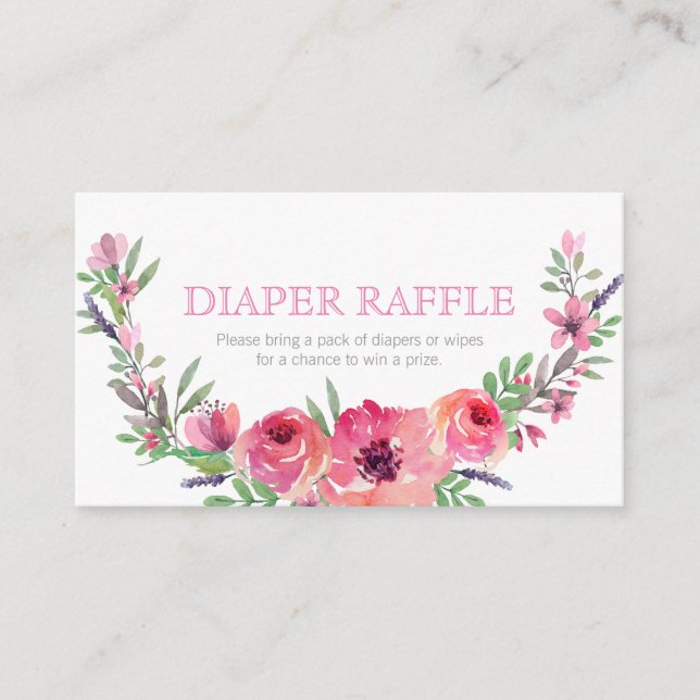Babydusche - Windelraffineneinsatz - rosa Blume Begleitkarte (Vorderseite)