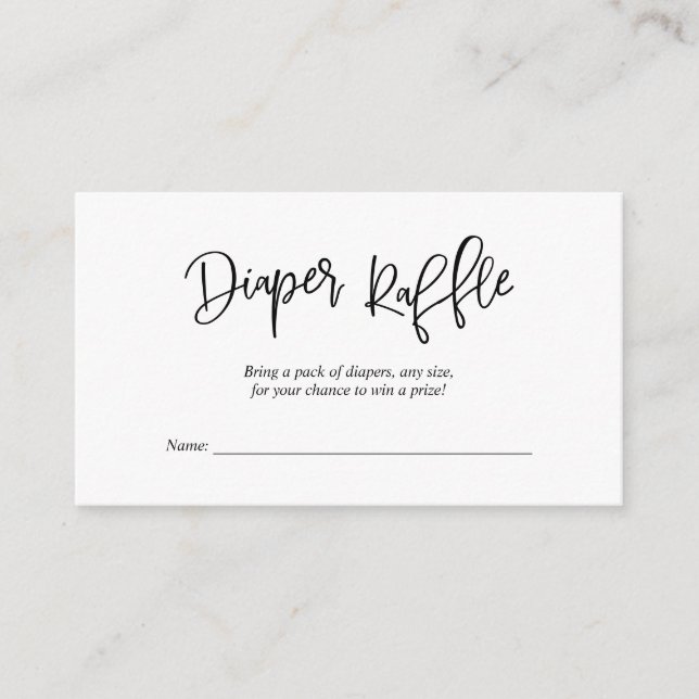 Babydusche Windelwanne, Creative Black Script Begleitkarte (Vorderseite)