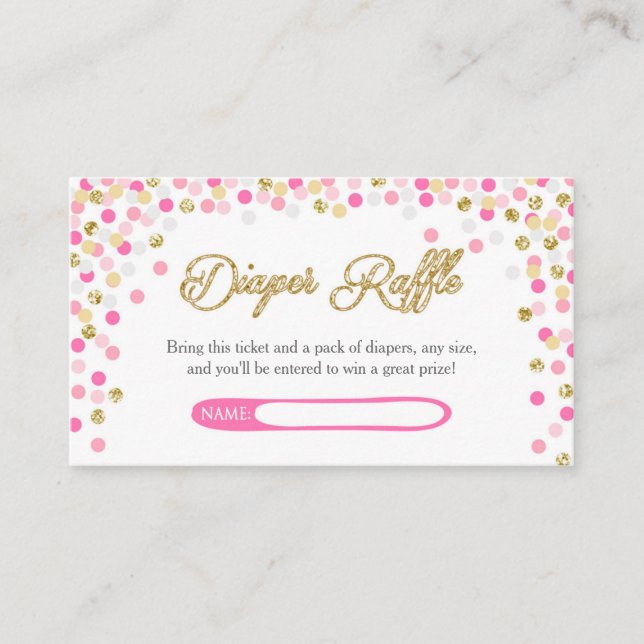 Babydusche Windelwaschkarte Pink Gold Glitzer Begleitkarte (Vorderseite)