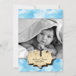 Babydusche Wolken Weihnachtsfeier Taufe Einladung