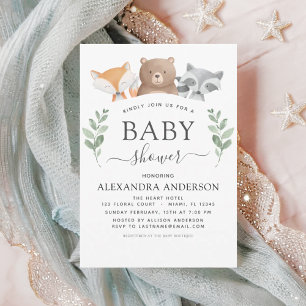 Babydusche Woodland Eukalyptus Greenery Einladung