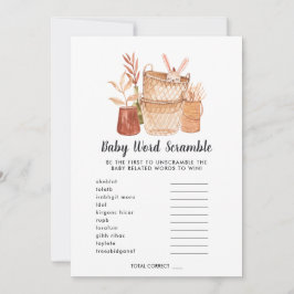 Babydusche Word Scramble Game Card Einladung