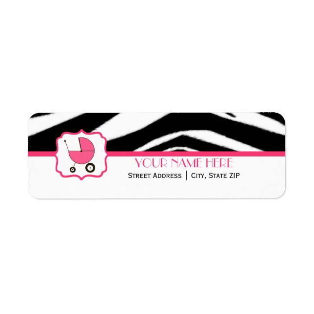 Babydusche - Zebra-Aufdruck und Hot-Pink (Vorne)