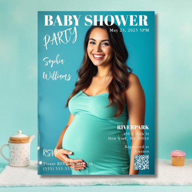 Babydusche-Zeitschrift Cover Einladung (Baby Shower Magazine Cover Invitation )