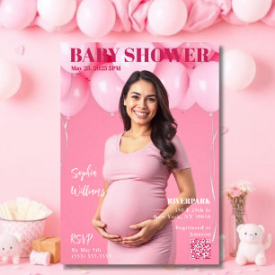 Babydusche-Zeitschrift Cover Einladung