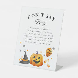 Babydusche zu Halloween, sagt kein Babyspiel Sockelschild