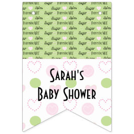 Babydusche "Zucker und Gewürze", Frack-Banner Wimpelkette