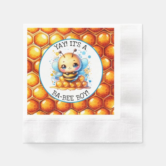 Babydusche zum Thema Honigbiene Serviette (Vorderseite)