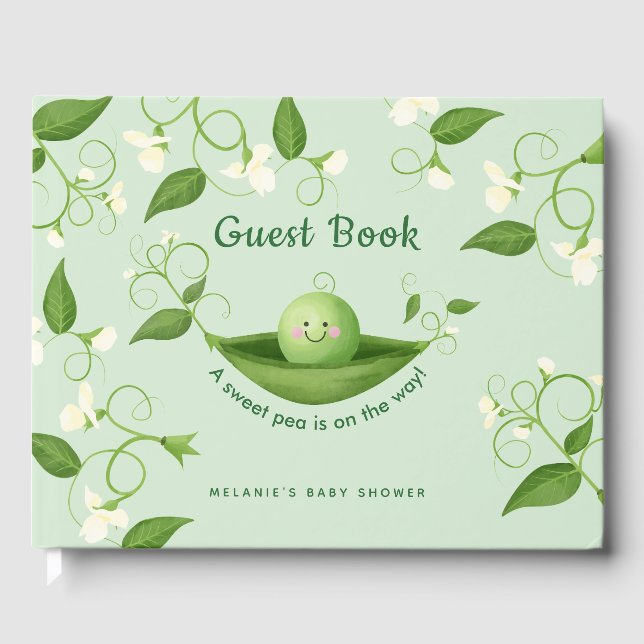 Babydusche zum Thema süße Erbsen Gästebuch (Vorderseite)