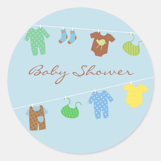 Babyduschenaufkleber Runder Aufkleber (Vorderseite)