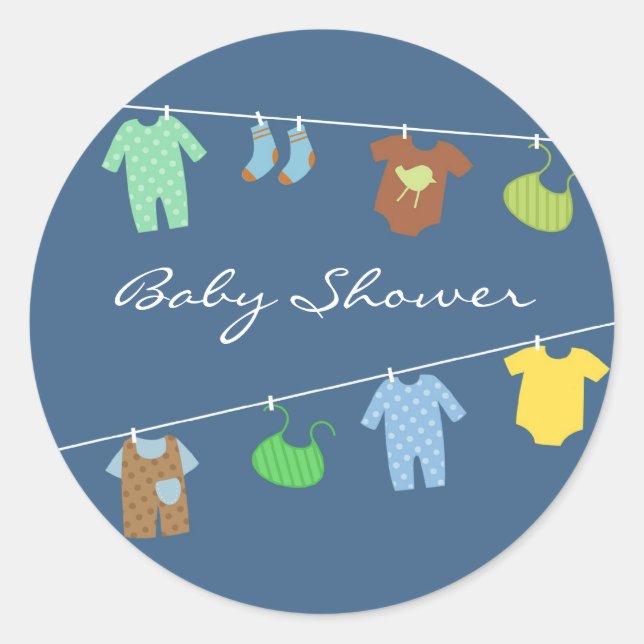 Babyduschenaufkleber Runder Aufkleber (Vorderseite)