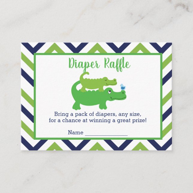 Babyduschenduschkarte mit Preppy Alligator Begleitkarte (Vorderseite)