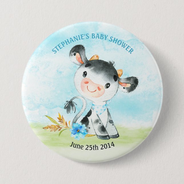 Babyduschenfarm für Wasserfarben Button (Vorderseite)