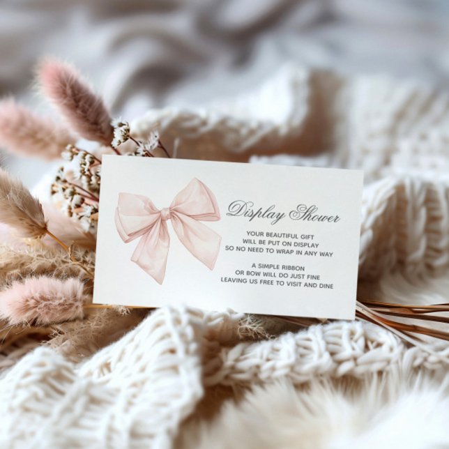 Babyduschenkarte mit weißem Bow-Display Begleitkarte (Von Creator hochgeladen)