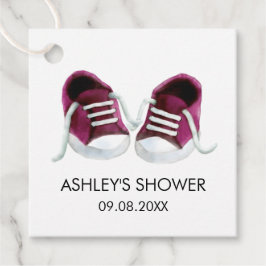 Babyduschenschilder, Pink Baby Shoes Geschenkanhänger