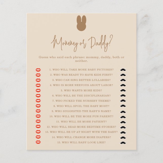 Babyduschenspiel (Vorderseite)