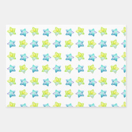 Babyduschenwrapping-Papier - Flachblatt-Set 3 Geschenkpapier Set