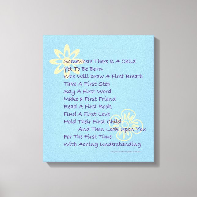Babyduschgedicht gepackte Canvas Print (blau) Leinwanddruck (Vorderseite)